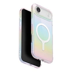 Клип-кейс (накладка) UNIQ Iridescia MagSafe для Apple iPhone Air полиуретан, голографический прозрачный