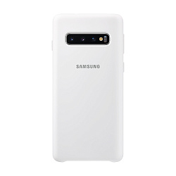 Клип-кейс (накладка) Samsung Silicone cover для Samsung Galaxy S10 силикон, белый