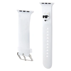Ремешок CG Mobile Karl Lagerfeld 3D Rubber NFT Choupette Head для Apple Watch 38 / 40 / 41 / 42mm силикон белый