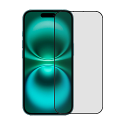 Защитное стекло Mocoll Kyanite Series (2nd Gen) Privacy 2.5D для Apple iPhone 15 / 16, черная рамка