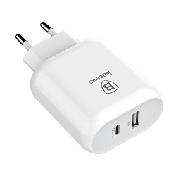 Сетевое зарядное устройство + кабель Lightning Baseus Bojure 32 Вт, белый