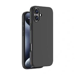 Клип-кейс (накладка) Deppa Lacoste Liquid Silicone Magsafe для Apple iPhone 16 силикон, чёрный