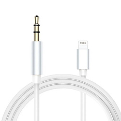 Аудиокабель 3.5 mm jack - Lightning 1 м, белый