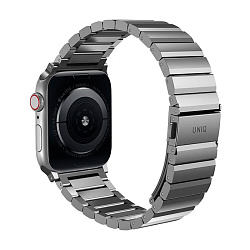 Блочный браслет UNIQ Strova для Apple Watch 44 / 45 / 46 / 49mm сталь серебристый