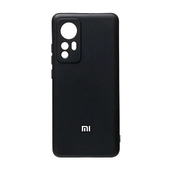 Клип-кейс (накладка) Silicone cover закрытый для Xiaomi 12 / 12х силикон, чёрный