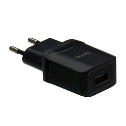 Сетевое зарядное устройство + кабель Lightning Hoco C22A 12 Вт, чёрный