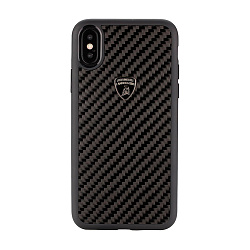 Клип-кейс (накладка) iMOBO Lamborghini для Apple iPhone X / Xs пластик, чёрный под карбон