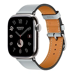 Умные часы Apple Watch Hermes Series 11 42mm GPS + Cellular Silver Titanium Case Bleu Glacier Single Tour Strap
