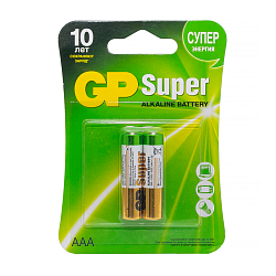 Батарейка GP Super Alkaline AAA LR03-2BL, 2шт