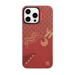 Клип-кейс (накладка) Pitaka Fusion Weaving MagEZ Case 5 для Apple iPhone 15 Pro кевлар (арамид), "китайский дракон"