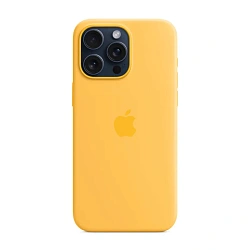 Клип-кейс (накладка) Silicone Case MagSafe для Apple iPhone 15 Pro Max силикон, жёлтый
