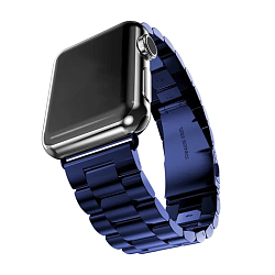 Браслет для Apple Watch 44 / 45 / 46 / 49mm сталь синий