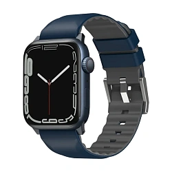 Ремешок UNIQ Linus Silicone для Apple Watch 44 / 45 / 46 / 49mm силикон тёмно-синий