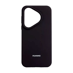 Клип-кейс (накладка) Silicone cover закрытый для Huawei Pura 70 силикон, чёрный