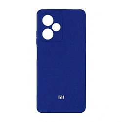Клип-кейс (накладка) Silicone cover закрытый для Xiaomi Redmi Note 14 5G (China) силикон, тёмно-синий