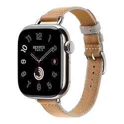 Умные часы Apple Watch Hermes Series 11 42mm GPS + Cellular Silver Titanium Case Kraft/Bleu Glacier Single Tour Twill Jump Attelage Strap