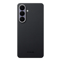 Клип-кейс (накладка) Pitaka Ultra-Slim Case для Samsung Galaxy S26 Plus кевлар (арамид), чёрно-серый (KS2601)