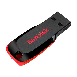 USB-флешка SanDisk Cruzer Blade 16 ГБ, чёрный с красным