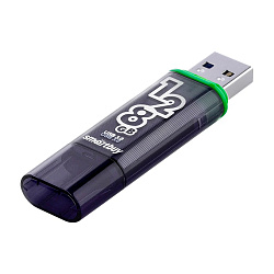 USB-флешка SmartBuy Glossy 128 ГБ, тёмно-серый
