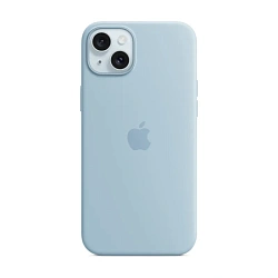 Клип-кейс (накладка) Silicone Case MagSafe для Apple iPhone 15 Plus силикон, голубой
