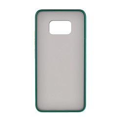 Клип-кейс (накладка) Shell для Xiaomi Poco X3 NFC / Poco X3 Pro пластик, затемнённый с тёмно-зелёной рамкой