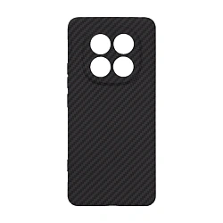 Клип-кейс (накладка) Luxo Carbon для Xiaomi Redmi Note 14 Pro 4G пластик, чёрно-серый