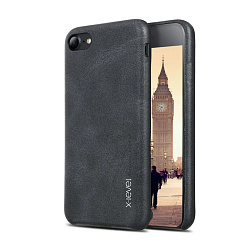 Клип-кейс (накладка) X-Level Vintage для Apple iPhone 7 / 8 / SE 2020 / 2022 экокожа, серый