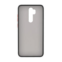 Клип-кейс (накладка) Shell для Xiaomi Redmi Note 8 Pro пластик, затемнённый с чёрной рамкой