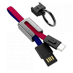 Дата-кабель Hoco U36 Type-C 0.19 м, чёрный с синим