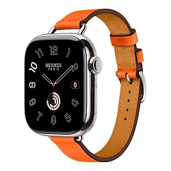Умные часы Apple Watch Hermes Series 11 42mm GPS + Cellular Silver Titanium Case Orange Single Tour Attelage Strap