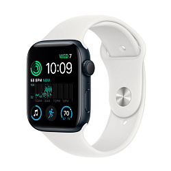 Умные часы Apple Watch SE (2023) 44mm GPS Midnight Aluminium Case White Sport Band
