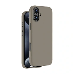 Клип-кейс (накладка) Deppa Lacoste Liquid Silicone Magsafe для Apple iPhone 16 силикон, серый