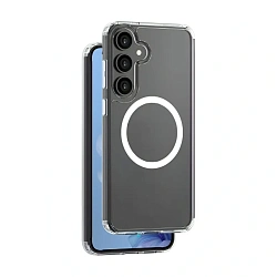 Клип-кейс (накладка) Deppa Gel Crystal Magsafe для Samsung Galaxy S25 Plus поликарбонат, прозрачный