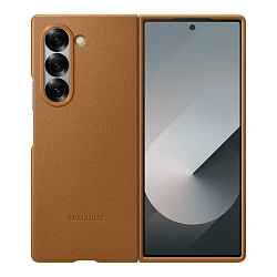 Клип-кейс (накладка) Samsung Kindsuit Case для Samsung Galaxy Z Fold 6 экокожа, коричневый