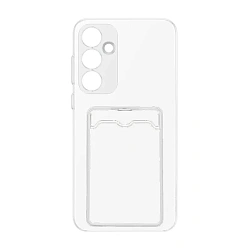 Клип-кейс (накладка) с визитницей для Samsung Galaxy A15 силикон, прозрачный