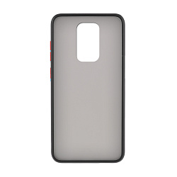 Клип-кейс (накладка) Shell для Xiaomi Redmi Note 9 пластик, затемнённый с чёрной рамкой