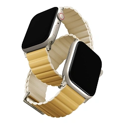 Магнитный браслет UNIQ Revix Premium Edition для Apple Watch 38 / 40 / 41 / 42mm силикон горчично-бежевый