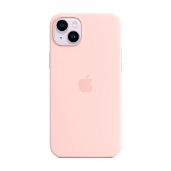 Клип-кейс (накладка) Silicone Case MagSafe для Apple iPhone 14 Plus силикон, бледно-розовый