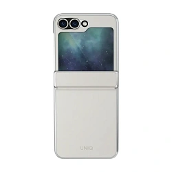 Клип-кейс (накладка) UNIQ Hybrid Ora для Samsung Galaxy Z Flip 6 / 7 FE искусственная кожа, металл, кремовый