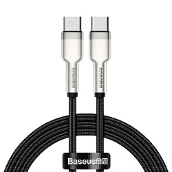 Дата-кабель Baseus Cafule Series Metal 100W Type-C to Type-C 1 м, чёрный