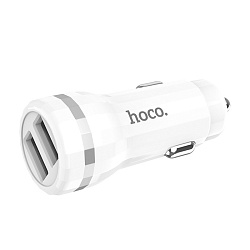 Автомобильное зарядное устройство + кабель Type-C Hoco Z27 12 Вт, белый
