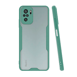 Клип-кейс (накладка) Bubble для Xiaomi Redmi Note 10 / 10s / Poco M5s пластик, прозрачный с зелёной рамкой