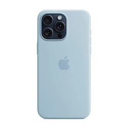 Клип-кейс (накладка) Silicone Case MagSafe для Apple iPhone 15 Pro Max силикон, голубой
