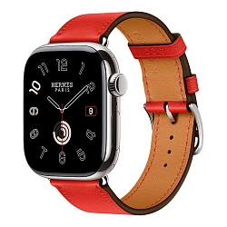 Умные часы Apple Watch Hermes Series 11 42mm GPS + Cellular Silver Titanium Case Rouge Radieux Single Tour Strap