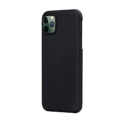 Клип-кейс (накладка) Pitaka MagEZ Case для Apple iPhone 11 Pro кевлар (арамид), чёрно-серый (плетение "шахматы")