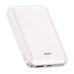 Внешний аккумулятор с беспроводной зарядкой WIWU Snap Cube Magnetic Wireless Power Bank 10000 мАч 22.5 Вт белый