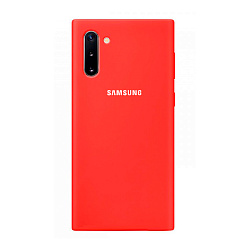 Клип-кейс (накладка) Silicone cover закрытый для Samsung Galaxy Note 10 силикон, красный