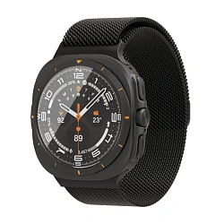 Миланский сетчатый браслет VLP для Samsung Galaxy Watch Ultra сталь чёрный
