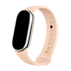 Спортивный ремешок для Xiaomi Smart Band 8 / 9 / 10 силикон пудровый