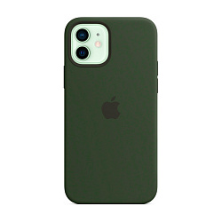 Клип-кейс (накладка) Silicone Case для Apple iPhone 12 / 12 Pro силикон, тёмно-зелёный